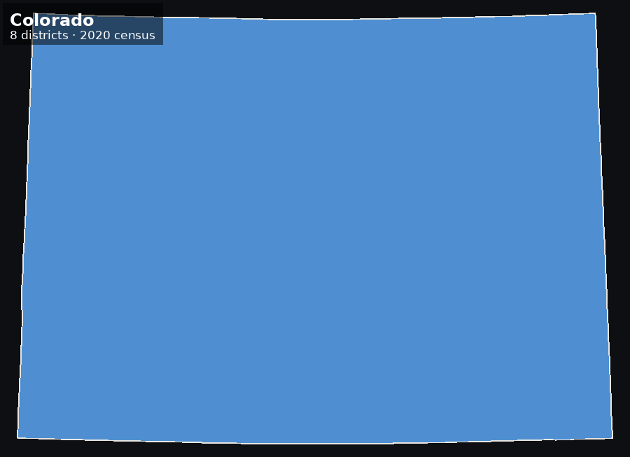 Animation of Colorado being divided into 8 districts