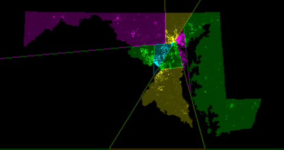 Center for Range Voting's 2009 splitline map of Maryland